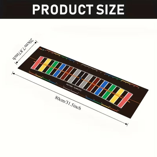 Pro Golf Putting Alignment Mat – Visual Stroke Trainer with Arc Path & Distance Control (80cm x 20cm)