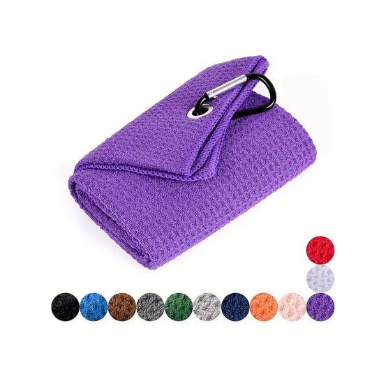 Microfibre Waffle Golf Towel with Clip 30x30cm