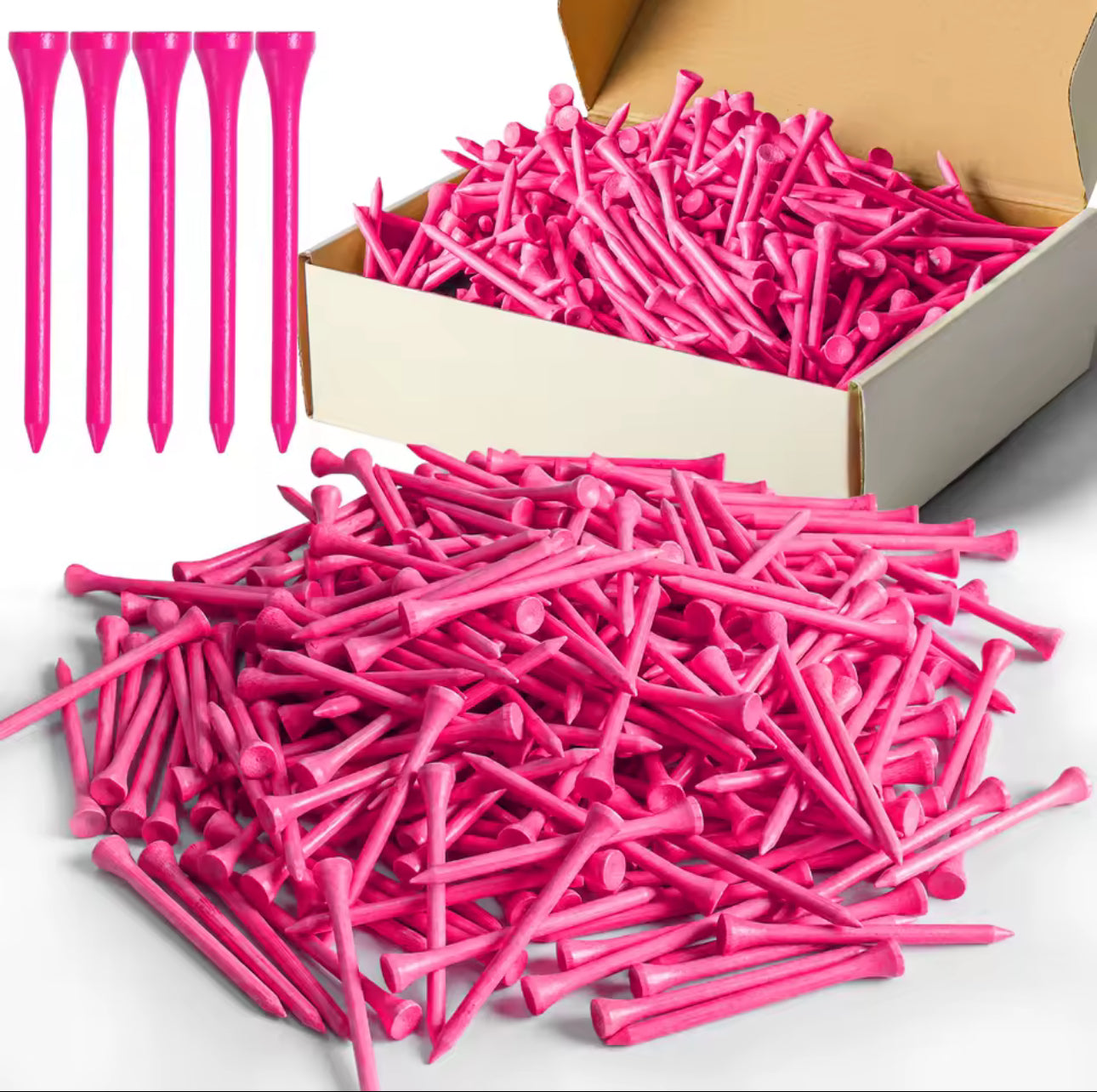 Bamboo Golf Tees - 83mm, 100pcs