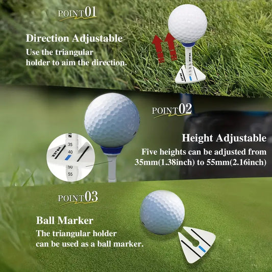 HUAEN Premium verstellbare Golf-Tees aus Kunststoff, 8 Stück