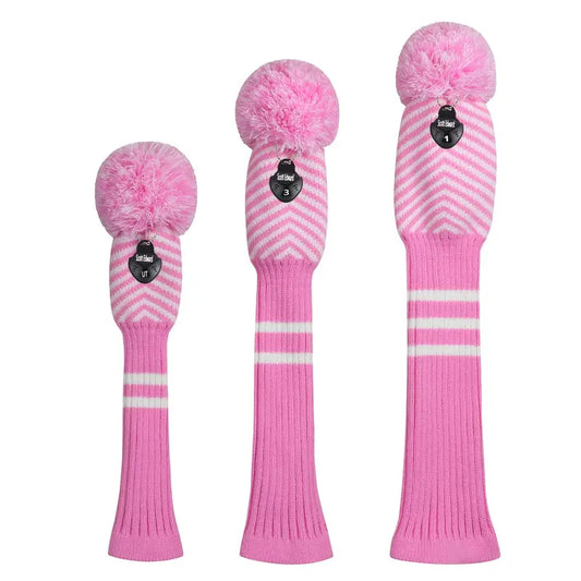 3 pcs Pink twill head covers