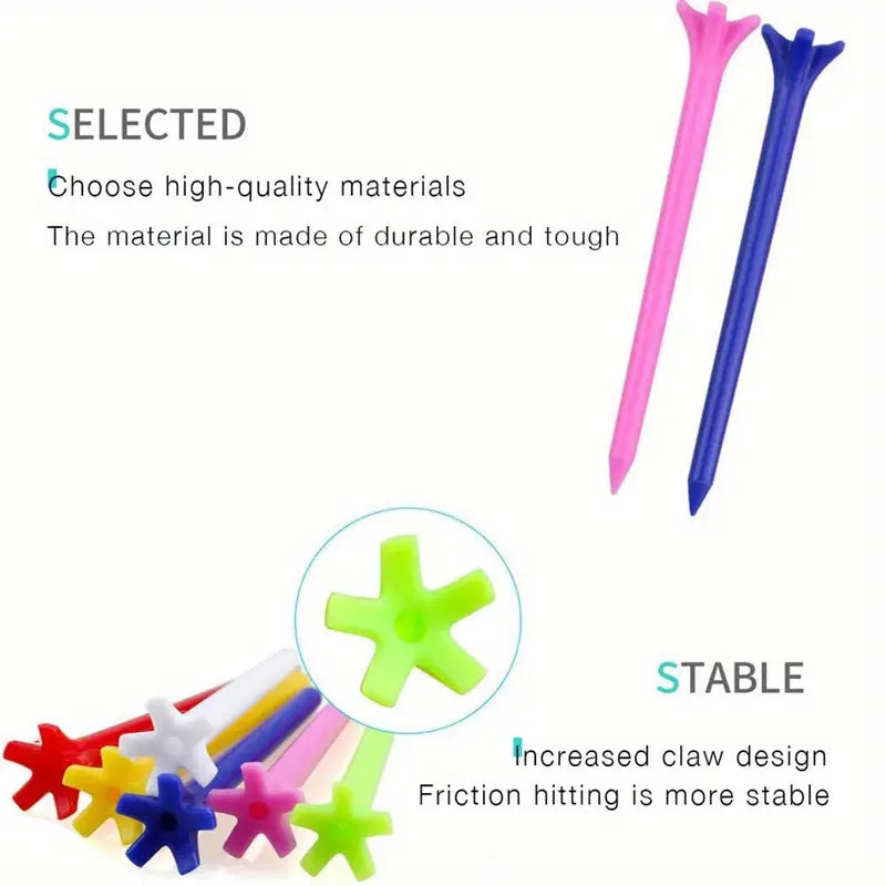 Unbreakable Golf Tees With Improved Durability 70mm 25 pcs