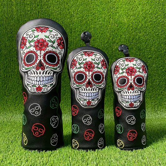 Colorful Skull Golf Club Head Cover