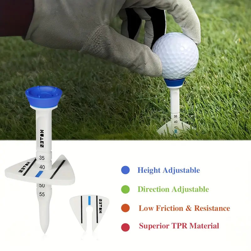 HUAEN Premium Adjustable Plastic Golf Tees 8pcs
