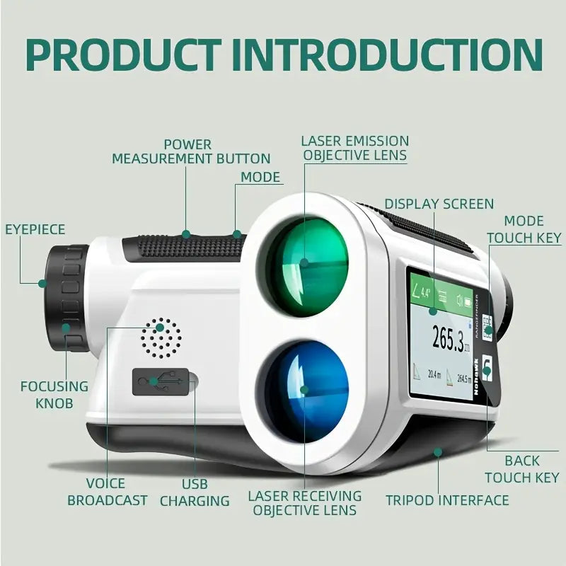NOHAWK 1000meter Laser Rangefinder with Side Display