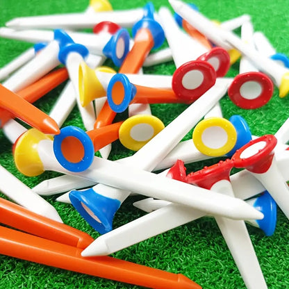 Professional Golf Tees (15-Pack) – 45mm Durable Plastic Performance Tees (Mixed Colors)