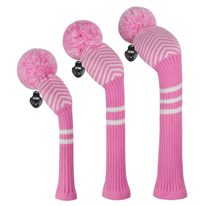 3 pcs Pink twill head covers