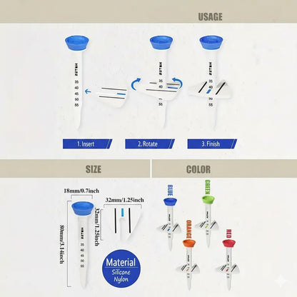 Tees de golf de plástico ajustables premium HUAEN (8 piezas)