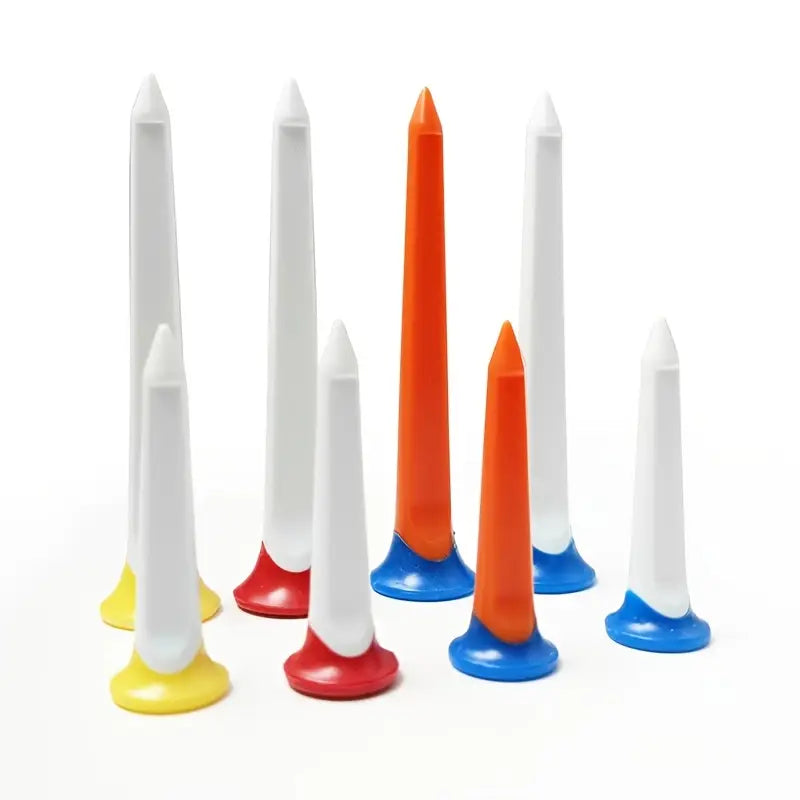 Professional Golf Tees (15-Pack) – 45mm Durable Plastic Performance Tees (Mixed Colors)